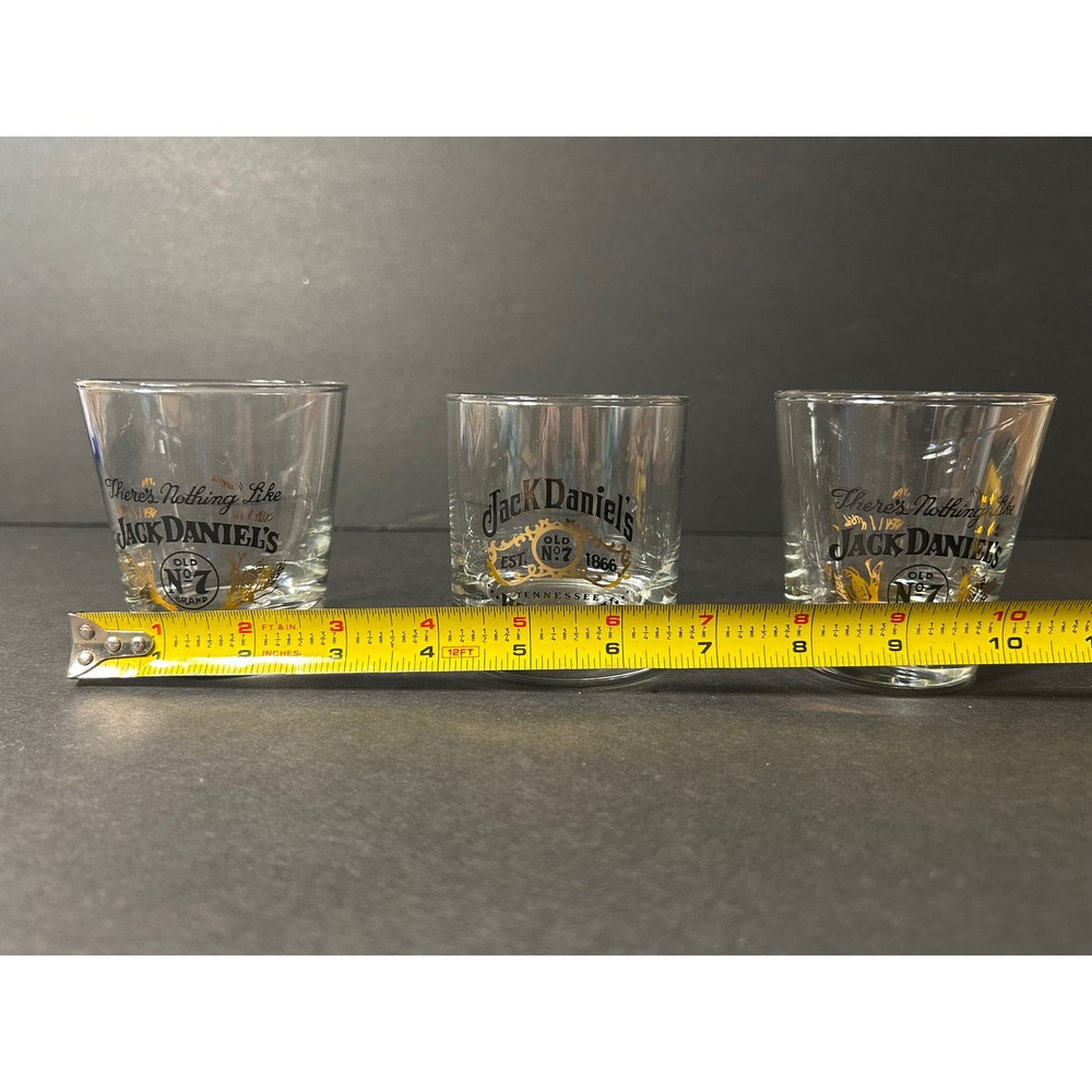 Jack Daniels Whiskey Glasses Set of 3 Old No 7 Tennessee Barware Rocks Clear - Picture 4 of 6